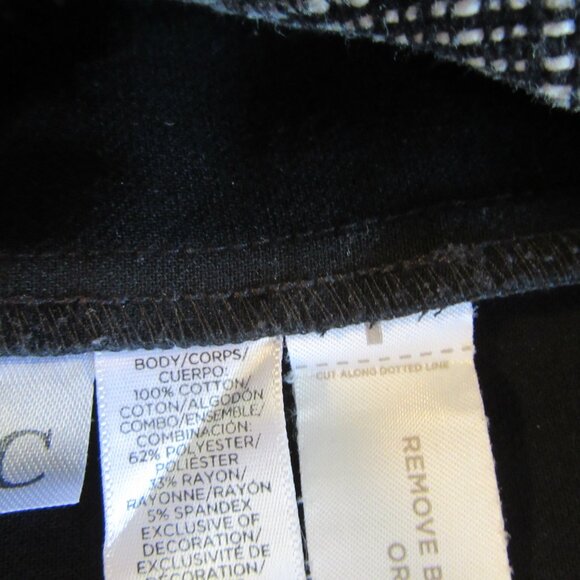 LOFT Black & White Sleeveless Sheath Size 2 Back Zip Dress - Picture 4 of 4